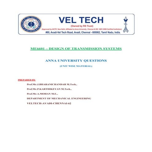 Design of trasnmission system