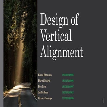 Design of vertical alignment