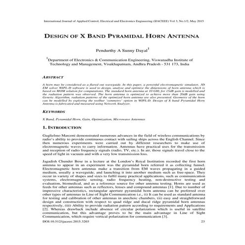 Design of x band pyramidal horn antenna | PDF
