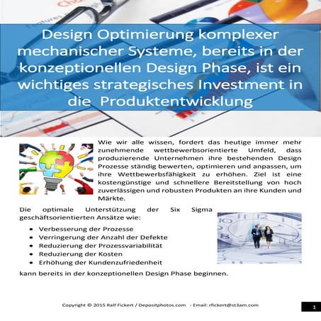 Design Optimierung komplexer mechanischer Systeme, bereits in der konzeptione...