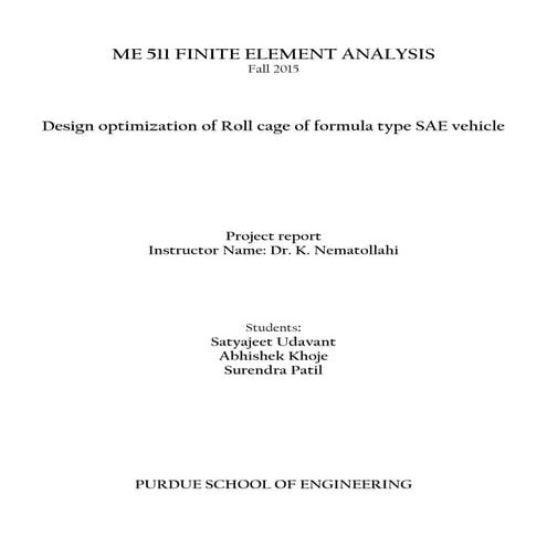 Design optimization of a roll cage of a sae baja car
