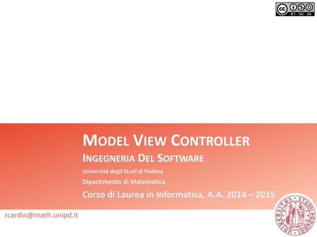 Design pattern architetturali   Model View Controller, MVP e MVVM
