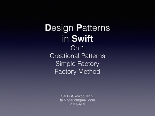 Design Patterns in Swift Ch1 Factory Method