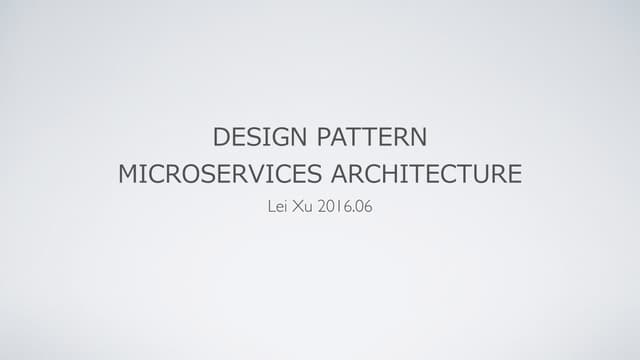 Design Pattern MicroServices Architecture in Japanese