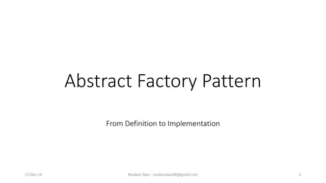Design Patterns - Abstract Factory Pattern
