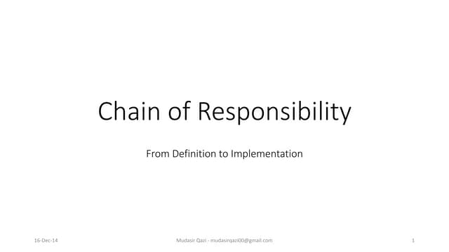 Design Pattern - Chain of Responsibility