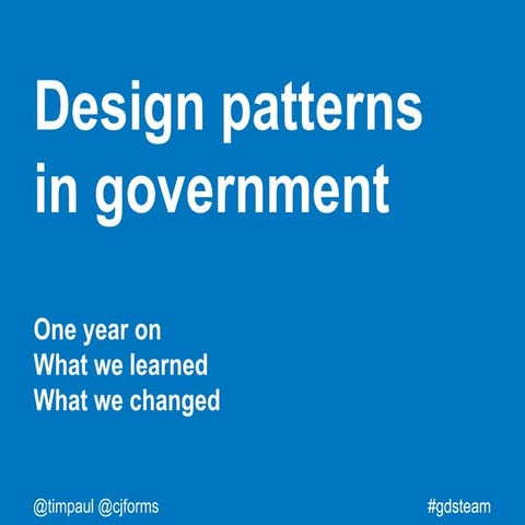 Design patterns in government 2016 | PPTX