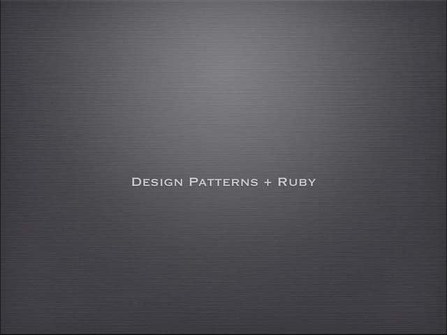 Ruby - Design patterns tdc2011