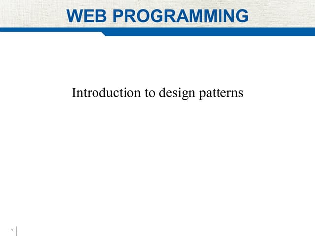 Design patterns are reusable solutions to common software design.pptx