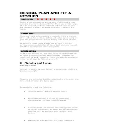 Design,plan & fit a kitchen