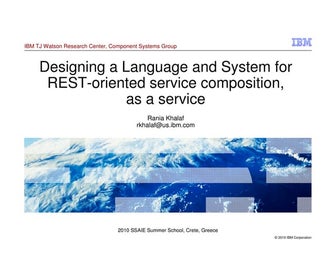 Designing a Language and System for REST-oriented service composition,as a se...