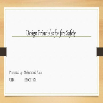 Fire Safety Design principles
