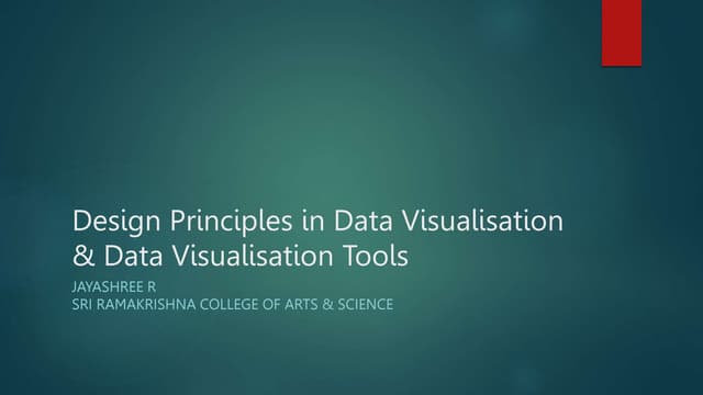 Design Principles in Data Visualization and Tools