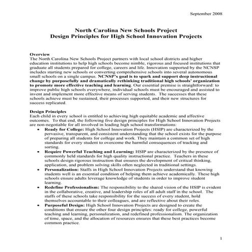 Design Principles With Indicators And Evidence Sept 08