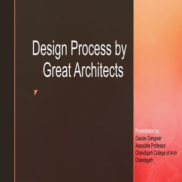 design process by great architects work in architectue