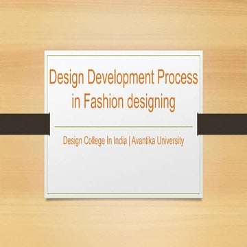 Design Process in Fashion Designing - Avantika University