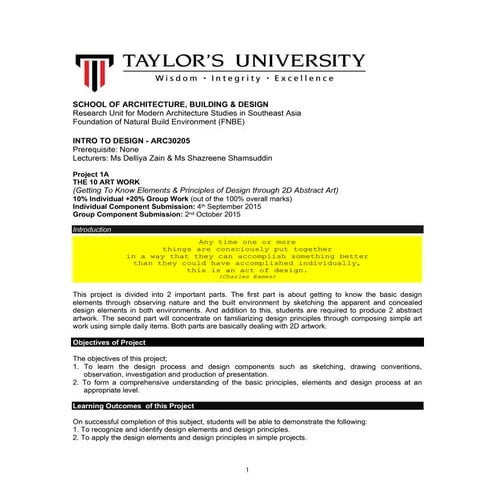 Design project one full brief