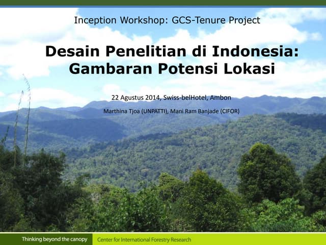Desain Penelitian di Indonesia: Gambaran Potensi Lokasi