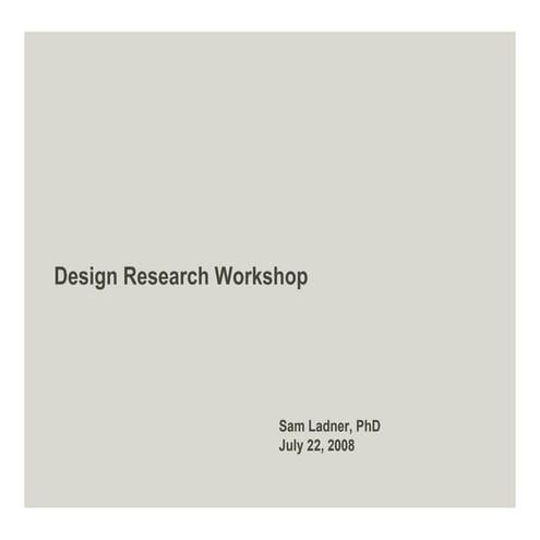 Design Research Workshop 01