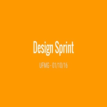Empreendedorismo UFMG - Design Sprint