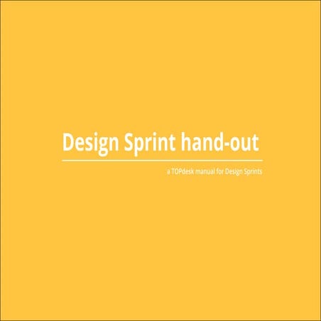 Design sprint hand-out TOPdesk