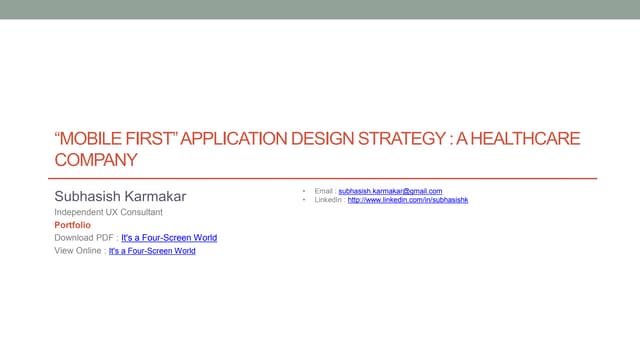 Mobile First Design Strategy & Process