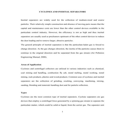 Design Theory  Cyclones