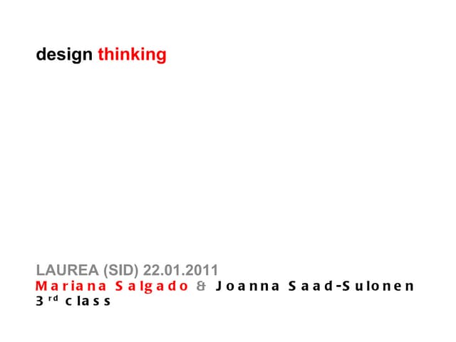 Design thinking, critical artefacts