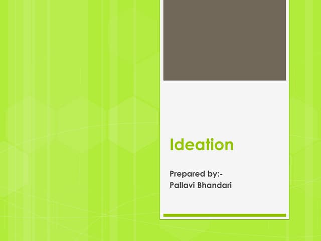 Design thinking ideation