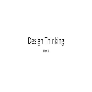 Design Thinking Design thinking  Design thinking