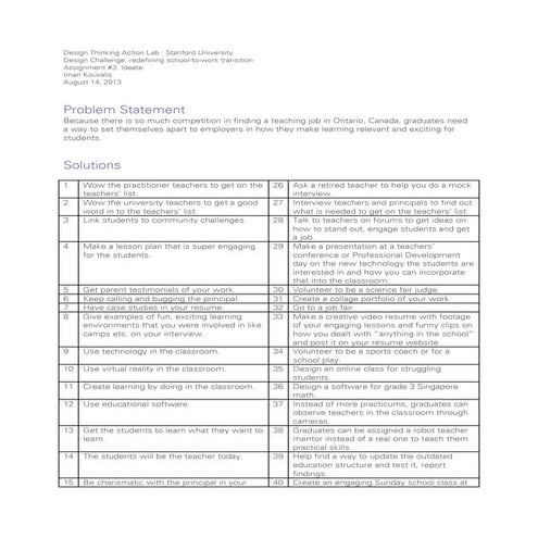 Design thinking action lab assignment 4 ideate