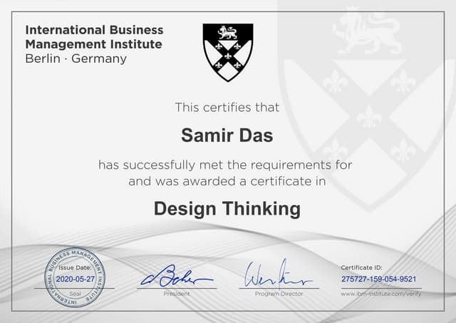 Design Thinking Certification PPT Design Thinking Certification PPT