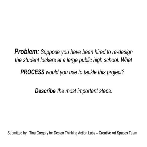 Process Design:  Re-evaluating Public School Locker Concept