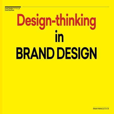 Design thinking  in Brand Design by Dharam Mentor
