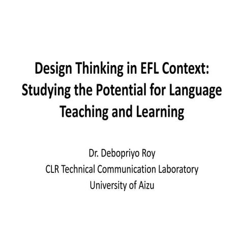 Design thinking in efl context