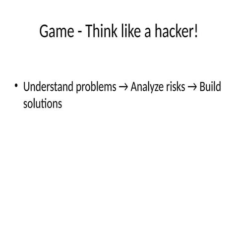 Design_Thinking_Security_Game for Security problem | PPTX