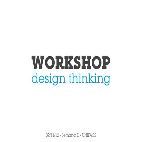 Design Thinking Workshop | PDF