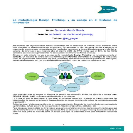 Design thinking y el Sistema de Innovacion | PDF