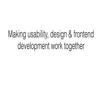 Design usability together