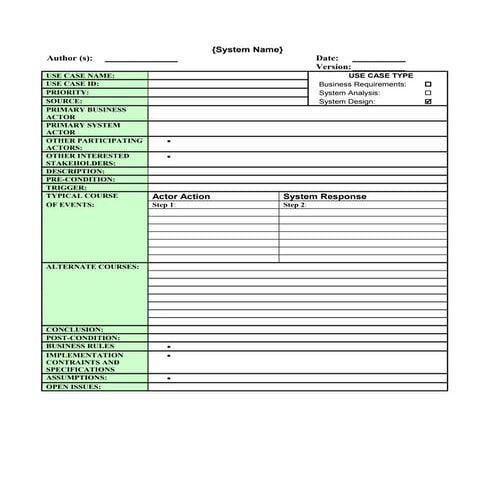 Design use case template | DOC