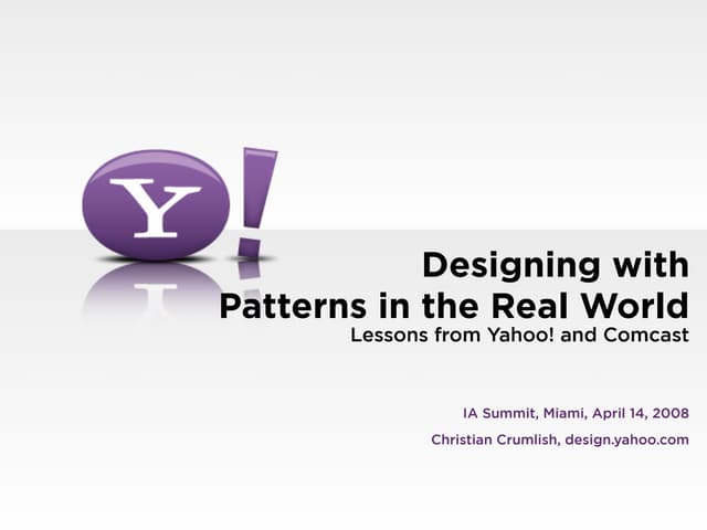 Designing with patterns in the real world