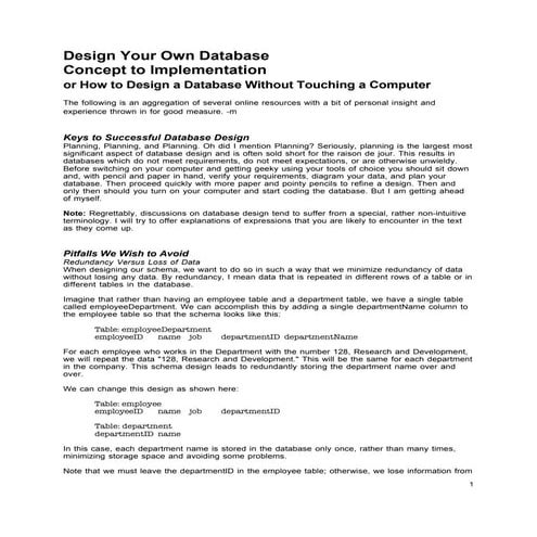 Design your own database