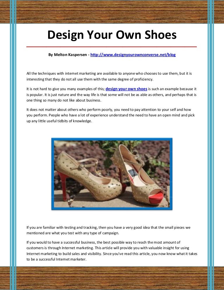 i want to design my own shoes