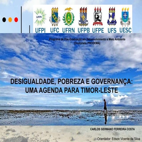 Desigualdade, pobreza e governança uma agenda para timor leste