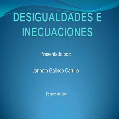 Desigualdades e inecuaciones