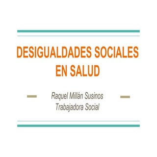 Desigualdades sociales en salud