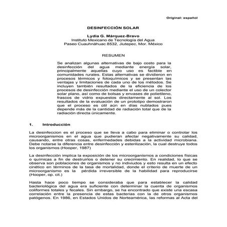Desinfeccion solar