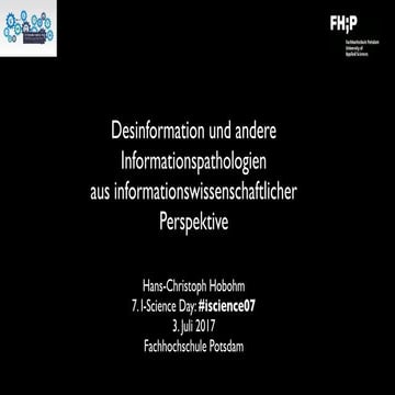 Desinformation und andere Informationspathologien aus informationswissenschaftlicher Sicht