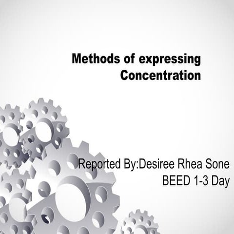 methods of expressing concentration