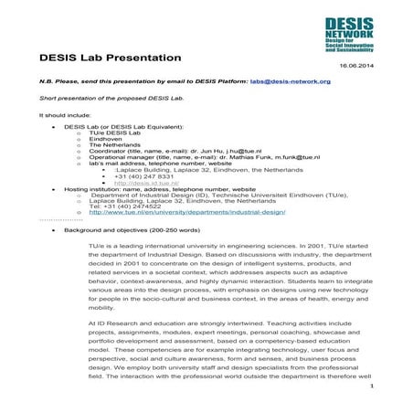 Participatory Media Arts: A TU/e DESIS Lab project